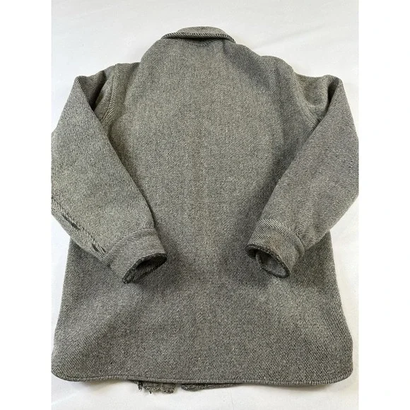 Vtg Woolrich Gray Shacket Mens Medium Herringbone Shirt‎ Wool Jacket Button Up - Picture 5 of 9